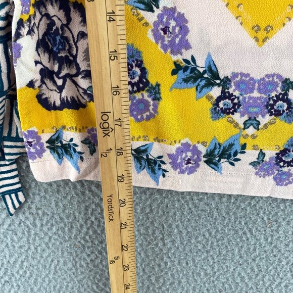 Free People Top Womens Extra Small This Sweet Love Yellow Floral Tank Side Ties - Picture 8 of 9